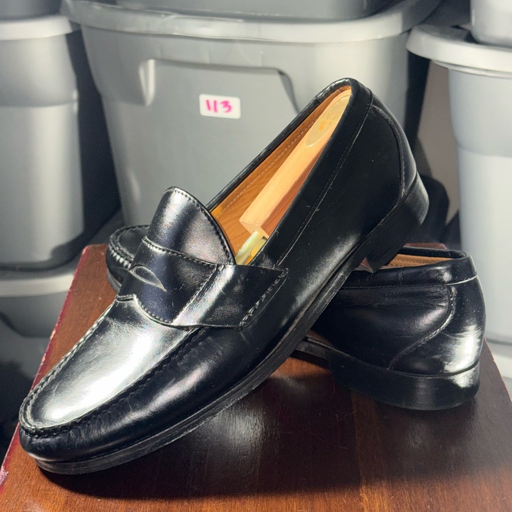 Allen Edmonds Black Leather Slip-On Size 10 Loafers(123) - Picture 3 of 12